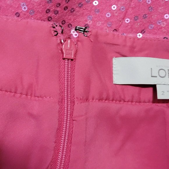 Ann Taylor Loft Sparkly Pink Sequin Skirt Size 2 Gorgeous Hot Pink Color! - Picture 14 of 16
